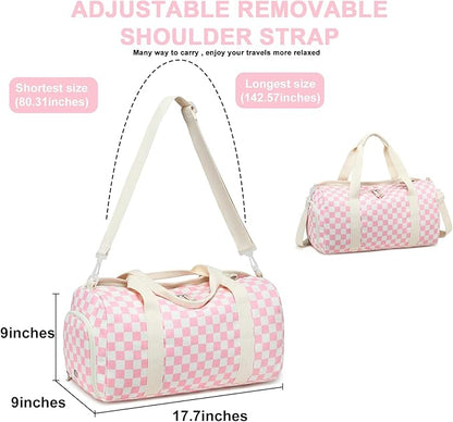 BLUBOON Duffle Bag Girls Kids Cute Gym Bag with Shoes Compartment & Wet Separation Waterproof Sports Overnight Travel Bag