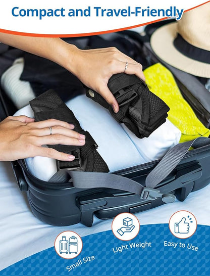 2 Pack Airplane Foot Hammock, Portable Travel Feet Rest Leg Relief, Ergonomic Hanging Sling for Long Flight,Car, Office Home, Comfort Support Travel Essentials, Black