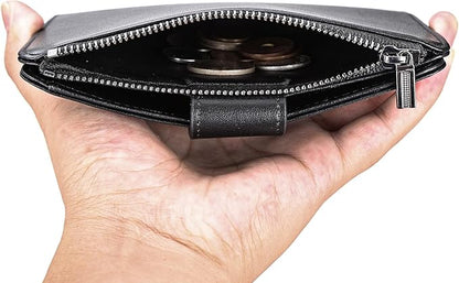 Polare Napa Leather Travel Passport Holder with YKK Zipper Pocket Snap Passports Cover RFID Blocking Passport Wallet Holders 2 Passports (Black with Zipper Pocket)