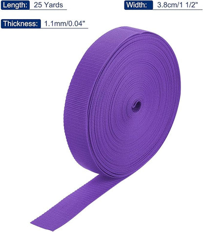 MECCANIXITY Lightweight Polypropylene Webbing Strap 1 1/2" 25 Yard Backpack Strapping Band Dark Purple for Outdoor Luggage Cargo Straps