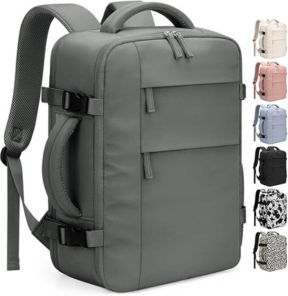 Travel Backpack for Women Man, Waterproof Personal Item Travel Bag Airline Approved Laptop Backpack Bookbag Weekender bags for Business,Travel, Work Fits 15.6 inch Laptop(Medium,Green)