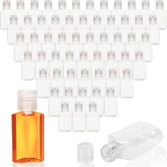 110 Pcs 1 oz Travel Plastic Bottles Mini Clear Bottles with Flip Caps Empty Hand Sanitizer Container Portable Refillable Containers for Shower Gel Face Creams Body Lotions