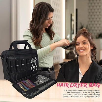 Barber Tool Bag, 13.9 * 3.94 * 11.02in Travel Case for Hair Clippers Hair Trimmer Storage Organizer Portable Clipper Case Barber Supplies Organizer Bag for Combs Clipper guards Men Razor Guard