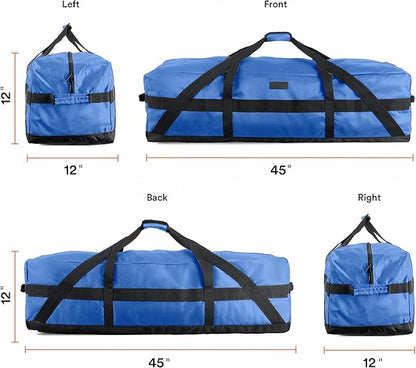 Fitdom 106L 45" Heavy Duty Extra Large Duffle with Upgrade Zipper, Durable & Water Resistant. Perfect as Camping Travel Storage Tent Storage Sports Equipment Bag For Coaches & More