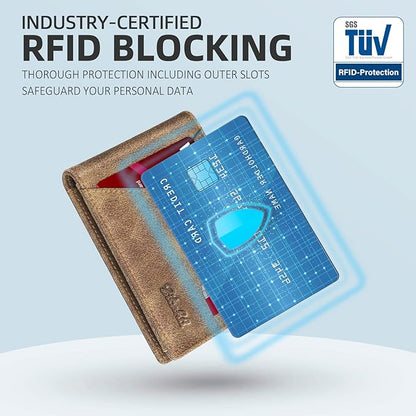 Zitahli Wallet for Men Slim 11 Credit Card Holder RFID Blocking Small Men's Wallet Bifold Minimalist Front Pocket With Mens Gifts Box