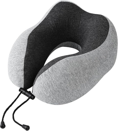 Travel Neck Pillow | Memory Foam Neck Pillow, New Portable U-Shaped Pillow with Neck Support, Breathable & Washable Cover, Compact for Plane, Office, Bus, Train, Sofa, Nap–Includes Storage Bag