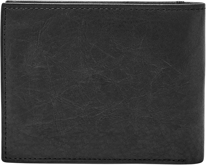 Fossil Men's Ingram Leather RFID-Blocking Bifold with Flip ID Wallet, Black, (Model: ML3784001)