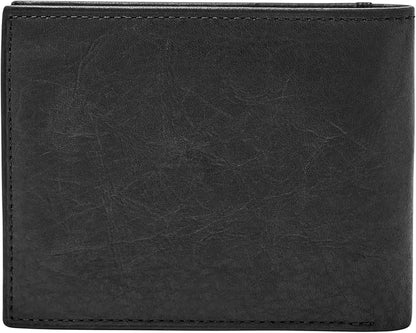 Fossil Men's Ingram Leather RFID-Blocking Bifold with Flip ID Wallet, Black, (Model: ML3784001)
