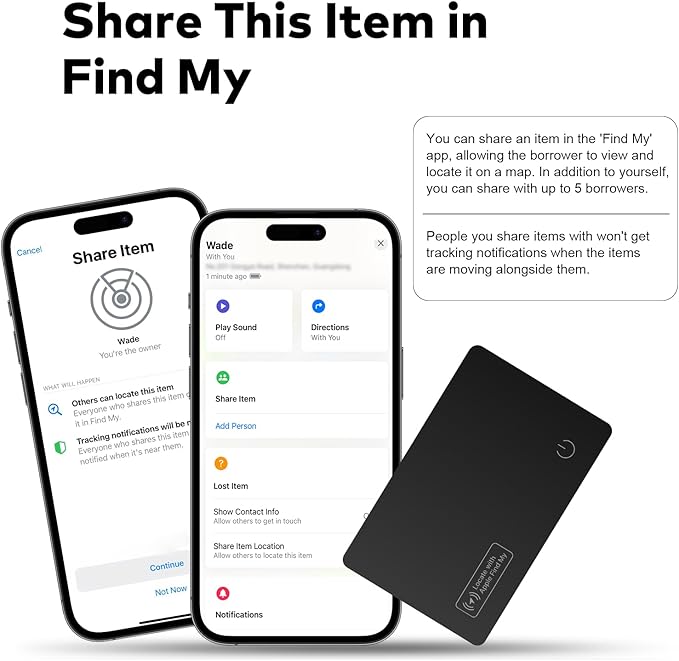 [Apple MFi Certified] Apple MFi Find My Tracker, iOS Exclusive, 4-Year Battery, IP68 Waterproof, 95dB Alarm, Keys Finder and Item Locator for Keys, Bags, and Passport.（2025 Model）(2 Pick)