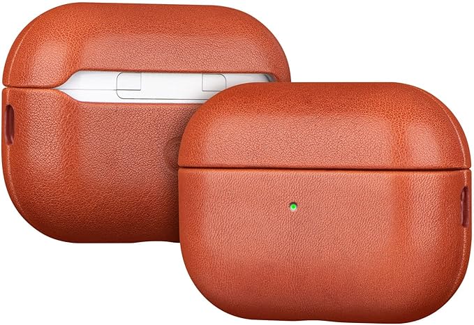 Lopie AirPods Pro 2nd Gen Leather Case Cover, Brown, Unisex
