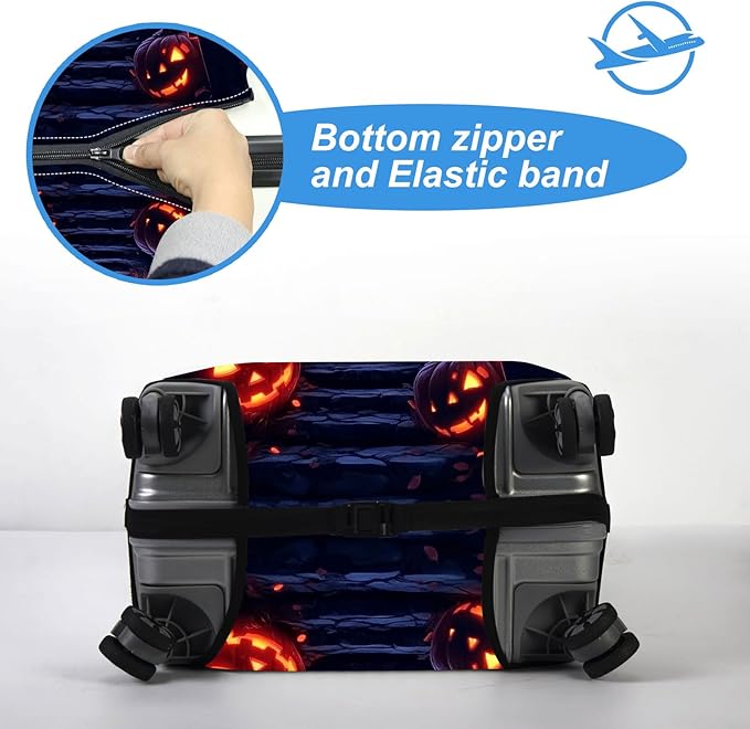 Luggage Cover Protector for 30-32 Inch Suitcases, TSA Approved Elastic Travel Suitcase Covers, Anti-Scratch Washable Luggage Sleeve for Carry On & Checked Bags, Dark Forest Girl