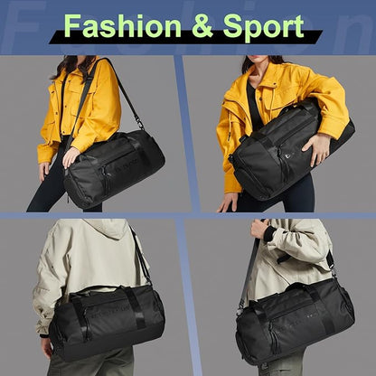 ARCTIC HUNTER AH Small Gym Bag Duffel Bag for Men Women with Shoe Compartment Ideal for Sports,Travel,and Overnight Trips, Athletic Gear Workout Weekender Bags, Black