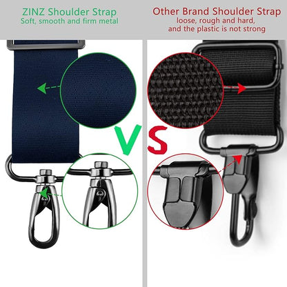 ZINZ 79 inch Shoulder Strap, Extra-thick Fixed Cushion Pad and Dual Clasps Universal Replacement Strap with Metal Swivel Hooks for Laptop Bags, Luggage Bags, Camera, Crossbody (200cm,Blue)