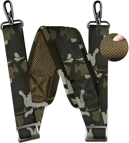 ZINZ 79 inch Shoulder Strap, Extra-thick Fixed Cushion Pad and Dual Clasps Universal Replacement Strap with Metal Swivel Hooks for Laptop Bags, Luggage Bags, Camera, Crossbody(Camouflage Green)