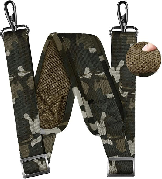 ZINZ 79 inch Shoulder Strap, Extra-thick Fixed Cushion Pad and Dual Clasps Universal Replacement Strap with Metal Swivel Hooks for Laptop Bags, Luggage Bags, Camera, Crossbody(Camouflage Green)