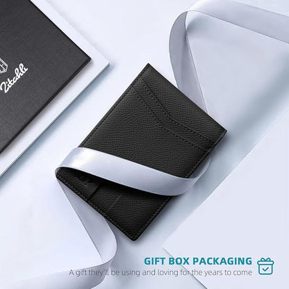 Zitahli Money Clip Wallets for Men,Slim Bifold Wallet 10-12 Cards, Mens Leather Wallet with ID Window,RFID Blocking Thin Minimalist Credit Card Holder,Gifts for Him