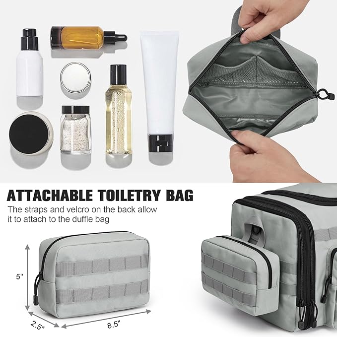 G4Free 3-in-1 Duffle Bag for Travel, Large Gym Duffle Backpack for Men Women with Shoes Compartment and Wet Pocket, Grey