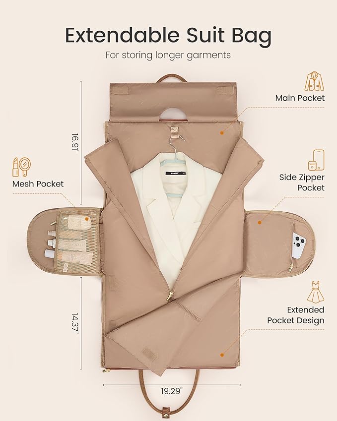 LOVEVOOK Convertible Travel Duffle Bag for Women Men, Garment Bag for Travel, Quilted Overnight Weekender Carry On Duffel Bags for Airplane, Suit Bags for Trip, Business