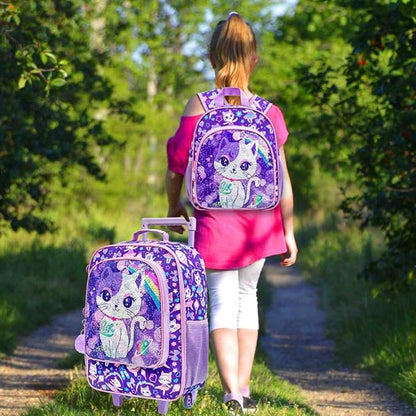 KLFVB Kids Luggage for Boys Girls, Cute Rolling Wheels Suitcase for Toddler, Children Travel Carry on Suitcase