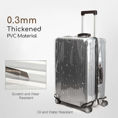 No Disassembly Suitcase Covers for Luggage - 20 Inch Heavy Duty Clear Luggage Cover Protector, Transparent PVC Luggage Protector Suitcase Cover