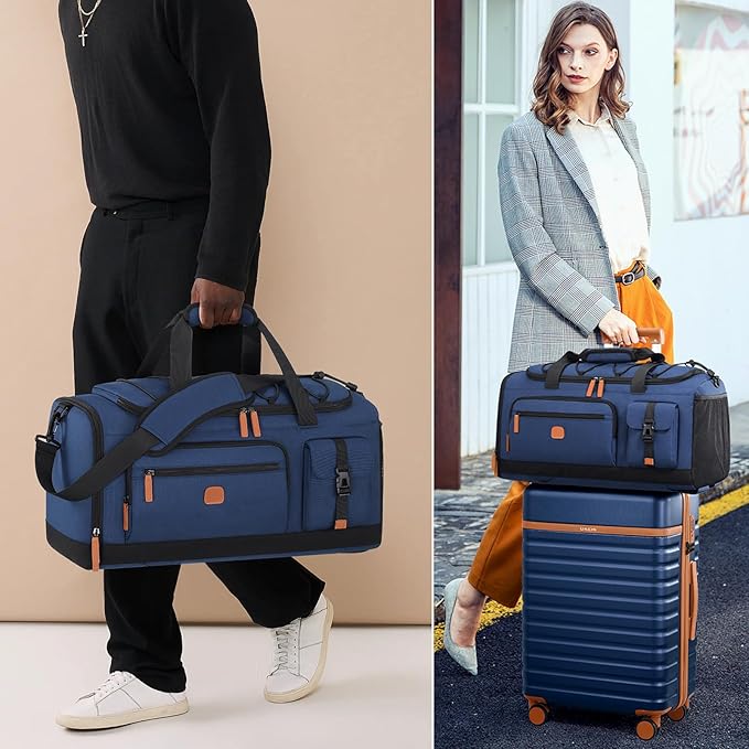 UKEIN Luggage Sets 5 Piece, Carry On Luggage 20In With Spinner Wheels, Hardside Suitcase Set with TSA Lock,Durable Large Suitcase With Travel Backpack for Men-20/24/28in (Blue, 5 piece set)