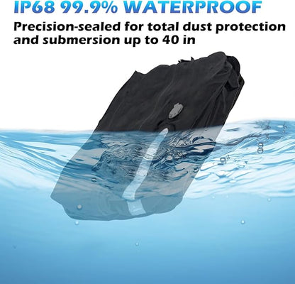 Vacuum Bags with Wireless Pump, Reusable Compression Space Saver for Travel, Visual window,Sealed and dust-free,IP68 Waterproof Packing Cubes for Carry On Suitcases & Backpacks (2PC)