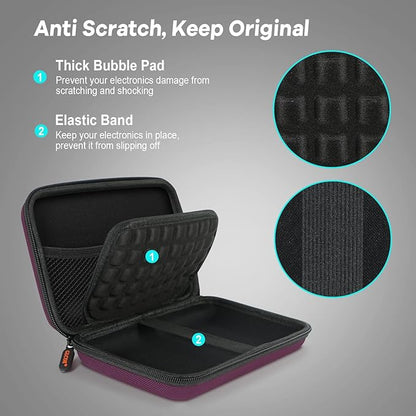 2 Colors Shockproof Hard Shell Carrying Case for GPS, External Hard Drive, Power Bank, Charger, Cable, Heart Monitor, Cell Phone, Electronic Accessories - Larger Capacity Storage Pouch Travel Bag