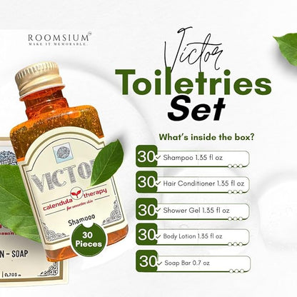 150-Piece Guest Toiletries Set – 30 Ready-to-Use Kits with Shampoo, Conditioner, Shower Gel, Lotion & Soap – Bulk Travel-Size Amenity Pack for Guest Rooms, Rentals, Spas & Gyms