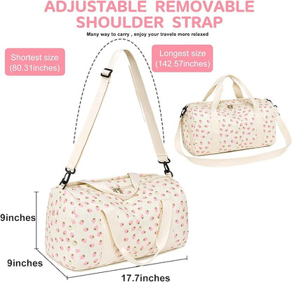 BLUBOON Duffle Bag Girls Kids Cute Gym Bag with Shoes Compartment & Wet Separation Waterproof Sports Overnight Travel Bag