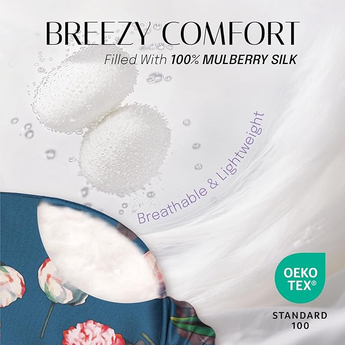 OLESILK 100% Natural Mulberry Silk Sleep Eye Mask Block Out Light, Fashion Printed Eye Mask Blindfold for Women Men Full Night Sleeping, Chic Eye Cover Eyeshade, Pattern 1