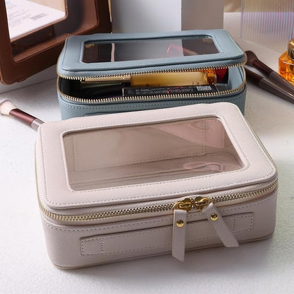 SANHECUN Toiletry bag waterproof cosmetic organizer with handle lagre opening for travelling