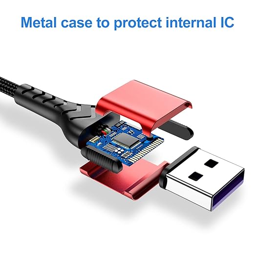 Durcord 3Pack 6ft USB A Cable Fast Charger (Red)
