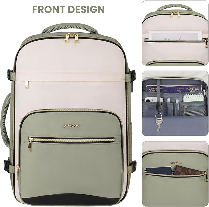 YAMTION 40L Large Travel Backpack for Women,Carry On Luggage with 4 Packing Cubes, Airline Approved Weekender Backpacks for Personal Items fits 17 Inch Laptop