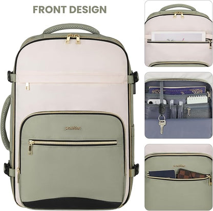 YAMTION 40L Large Travel Backpack for Women,Carry On Luggage with 4 Packing Cubes, Airline Approved Weekender Backpacks for Personal Items fits 17 Inch Laptop