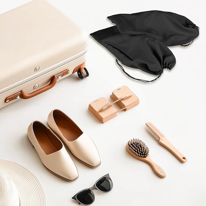 LAKE OF FIRE 8 Pcs Single Shoe Bags for Travel - 18"X9" Packing Shoe Travel Bags for Suitcase, Shoes (Black)