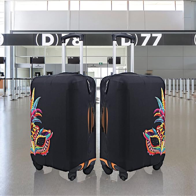 Explore Land Travel Luggage Cover Suitcase Protector Fits 27-30 Inch Case (Carnival, L)