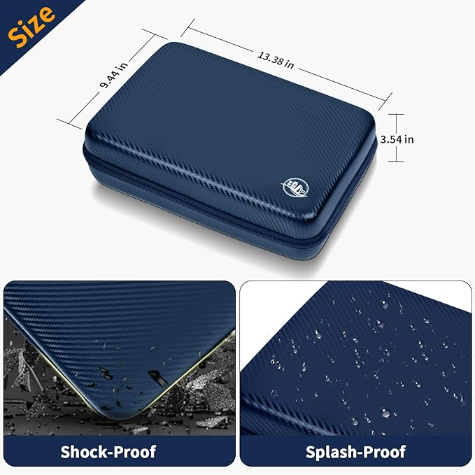 Boobowl Hard Travel Case for Hair Clippers, Hair Cutting Barber Supplies Organizer Bag, Trimmer Storage Holder for Ufree/for Wahl/for Andis Men Razor Guard Grooming Kits -Blue