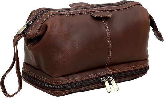 cuero Genuine Buffalo Leather Unisex Toiletry Bag Travel Leather Dopp Kit Made With High Class Buffalo Leather