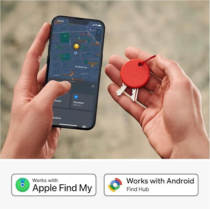 Chipolo POP Tracker Tag - Colorful, Compatible, Loud Bluetooth Tracker with Call Your Phone & Out of Range Alert, Works with Apple Find My or Google's Find My Device - Red