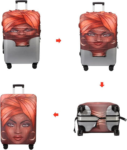 WUJIAONIAO Travel Luggage Cover Baggage Suitcase Cover Protector Skins 18-32 Inch (Brown A10, L (for 25-28 inch luggage))