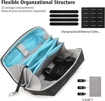 VanFn Electronics Travel Organizer Storage Bag, Travel Accessory Handle Bag, Gadgets Pouch, USB Cable, Travel Friendly Electronics Organizer P.Travel Series