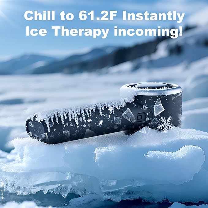 Portable Handheld Turbo Fan, USB Rechargeable Personal Mini Fan, LED Display, 5 Speed, 10H Cooling Time, Foldable Design, Powerful Turbo Small Pocket Fans for Travel, Outdoor, Office, Black