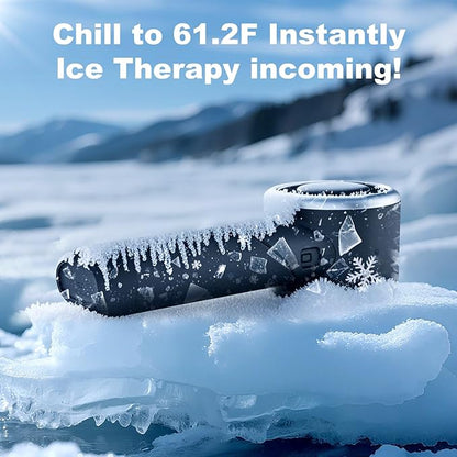 Portable Handheld Turbo Fan, USB Rechargeable Personal Mini Fan, LED Display, 5 Speed, 10H Cooling Time, Foldable Design, Powerful Turbo Small Pocket Fans for Travel, Outdoor, Office, Black