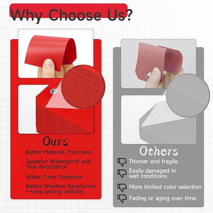 1000 Pieces Plastic Shipping Tags with Wire Labeling Tags Waterproof Hang Tags with Reinforcement Hole Writable Luggage tag Loops for Equipment Inventory Parts Garage (Red, 4 3/4" x 2 3/8")