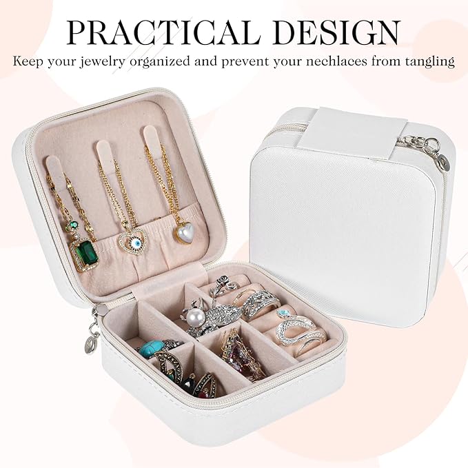 12 Pcs Mini Travel Jewelry Case Bridesmaid Proposal Gift Boxes Small Jewelry Organizer PU Leather Earring Organizer Box Bulk Travel Accessories Portable Travel Jewelry Holder