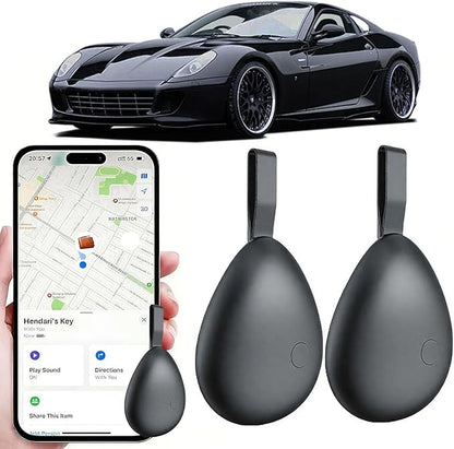 Mini GPS Tracker for Vehicles, Tracking Devices for Cars Hidden, No Subscription Car Tracker Work with Find My (iOS Only), Vehicle Tracker with Audio for Kids, Dogs, Key, Luggage, Bag (Black, 2 Pack)