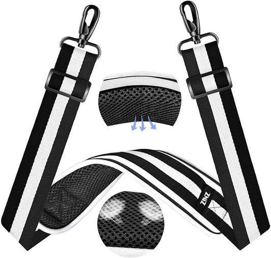 ZINZ 60" Universal Bag Strap with Ultra-Thick Fixed Breathable Pad Adjustable Heavy-Duty Shoulder Strap for Laptop Bag Crossbody Luggage Gym Bag Camera Bag and More -TW01B03