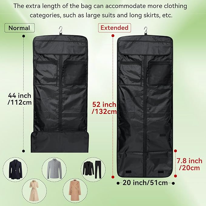 GARPROVM Garment Bags for Travel, 4 in 1 Convertible Garment Duffle Bags with Separated Suit Bag Shoe Compartment, Waterproof Carry On Luggage Bag Backpack Weekender Bag for Short Trip, Navy