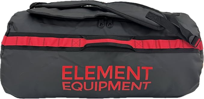 Element Equipment Trailhead Duffel Bag Shoulder Straps Waterproof Black/Red Small
