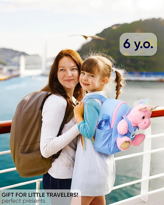 Naturally KIDS Pink Unicorn Toys, 3 Year Old Girl Gifts, Birthday Gifts for 2 Year Old Girls, Toddler Unicorn Backpack